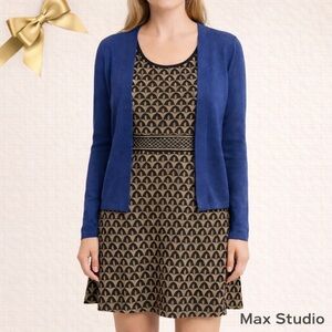 Max Studio Fit & Flare Tan Dress Sz Medium